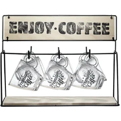 Gifi Support en métal avec 6 tasses expresso en verre