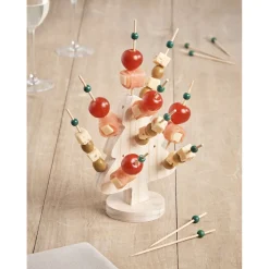 Gifi Support forme sapin bois Noël avec 21 piques apéritif