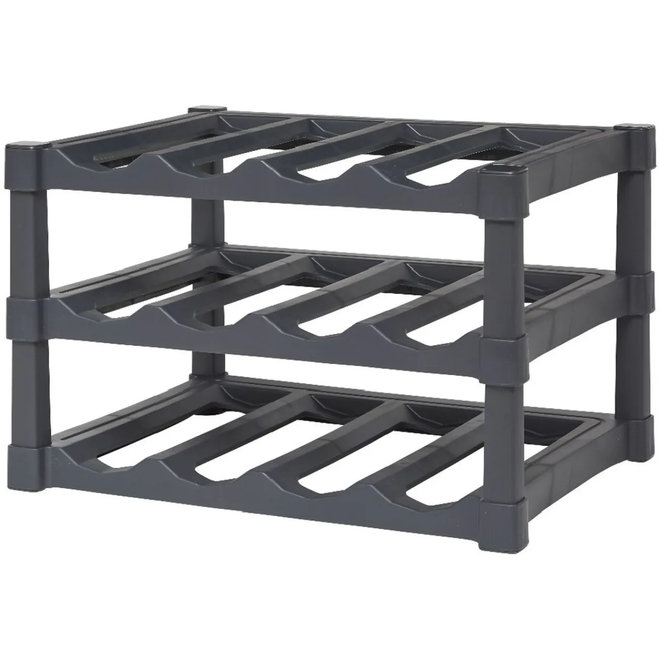 Gifi Support pour 12 bouteilles en plastique noir