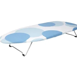 Gifi Entretien Du Linge|Table à repasser d appoint blanche à pois bleus