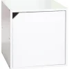 Gifi Rangement|Table de chevet Kobe blanche 2 niches et 1 porte