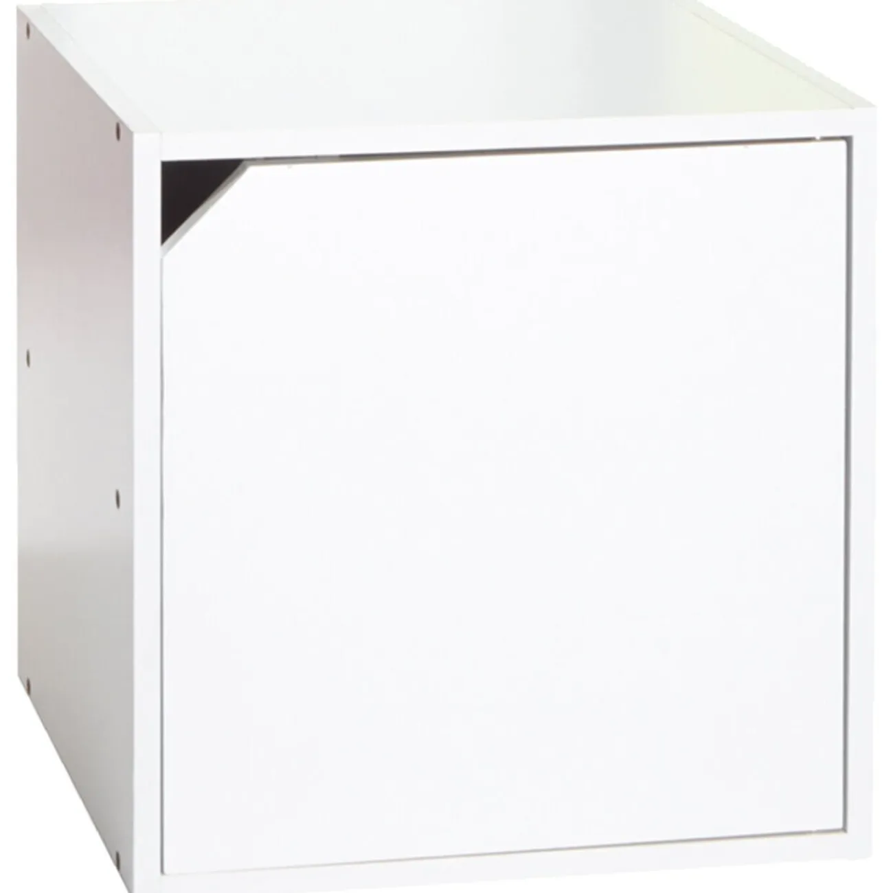 Gifi Rangement|Table de chevet Kobe blanche 2 niches et 1 porte