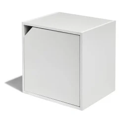 Gifi Rangement|Table de chevet Kobe blanche 2 niches et 1 porte