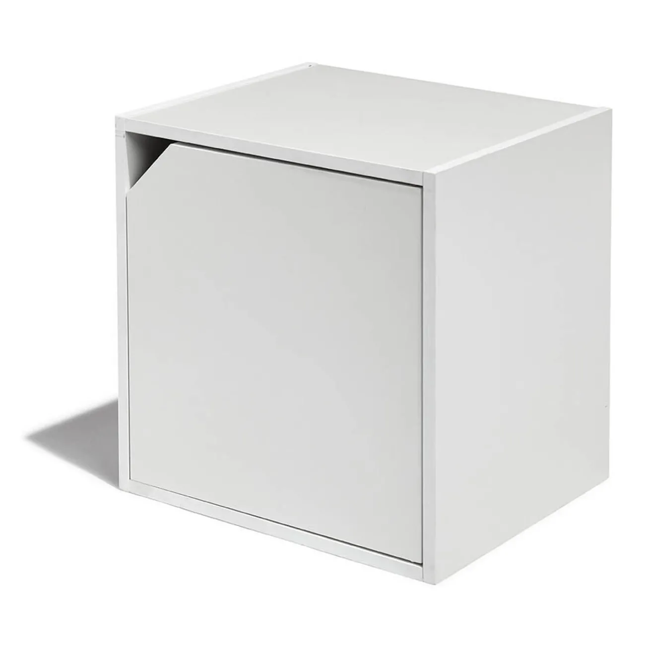 Gifi Rangement|Table de chevet Kobe blanche 2 niches et 1 porte
