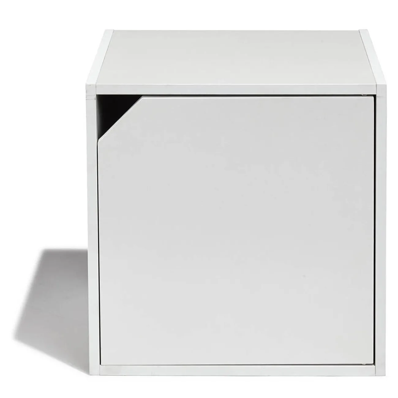 Gifi Rangement|Table de chevet Kobe blanche 2 niches et 1 porte