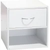 Gifi Rangement|Table de chevet Kobe blanche 1 tiroir et 1 niche