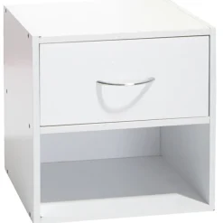 Gifi Rangement|Table de chevet Kobe blanche 1 tiroir et 1 niche