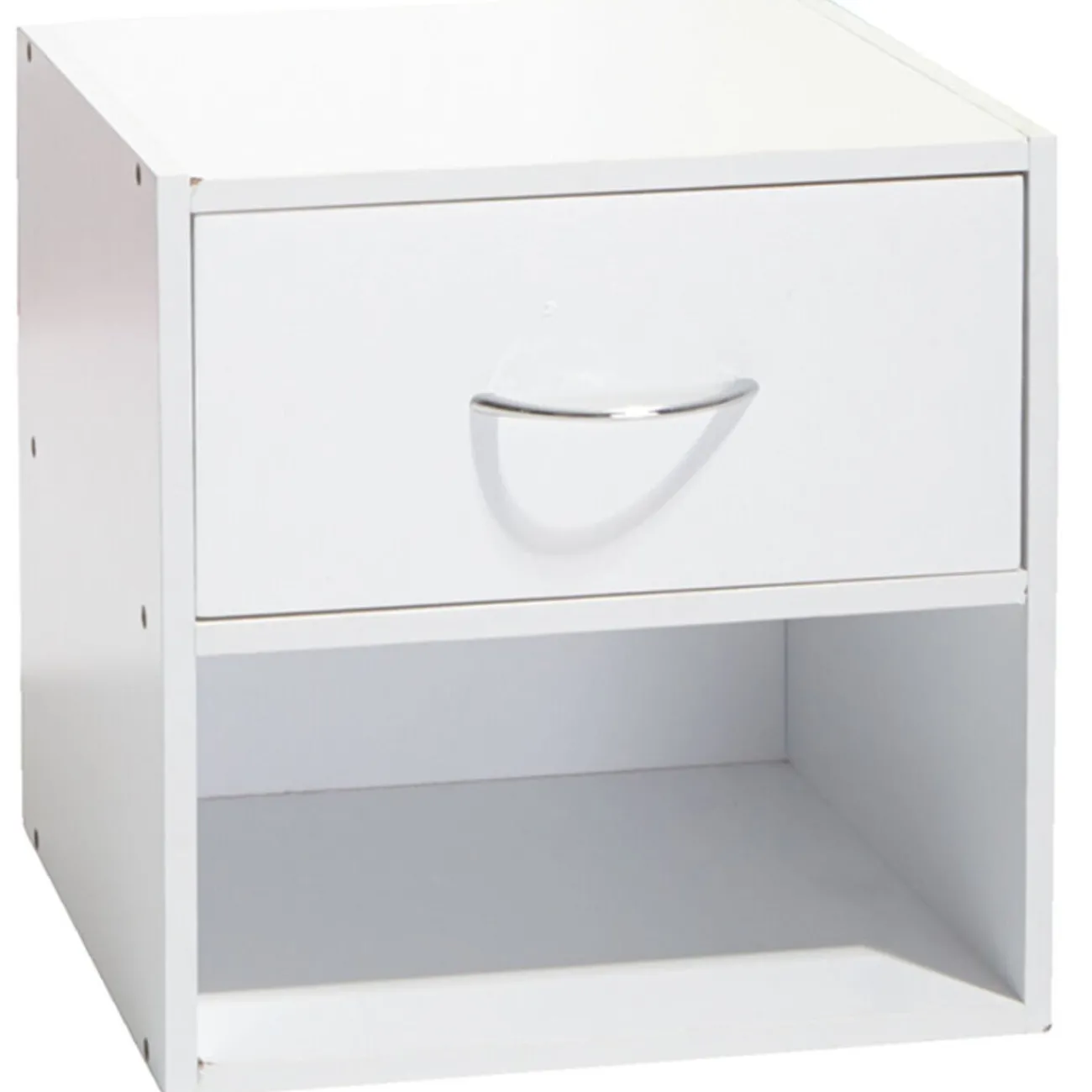 Gifi Rangement|Table de chevet Kobe blanche 1 tiroir et 1 niche