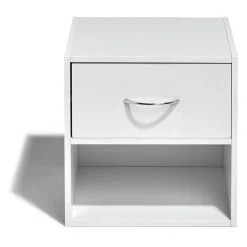 Gifi Rangement|Table de chevet Kobe blanche 1 tiroir et 1 niche