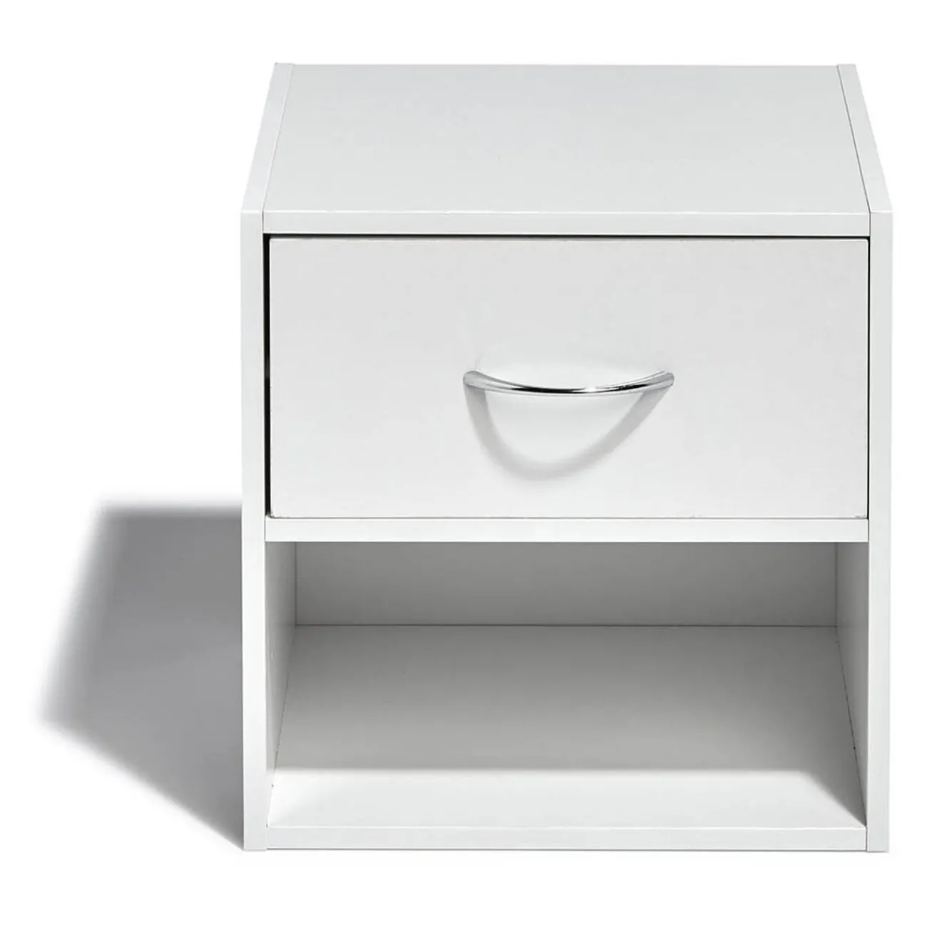 Gifi Rangement|Table de chevet Kobe blanche 1 tiroir et 1 niche