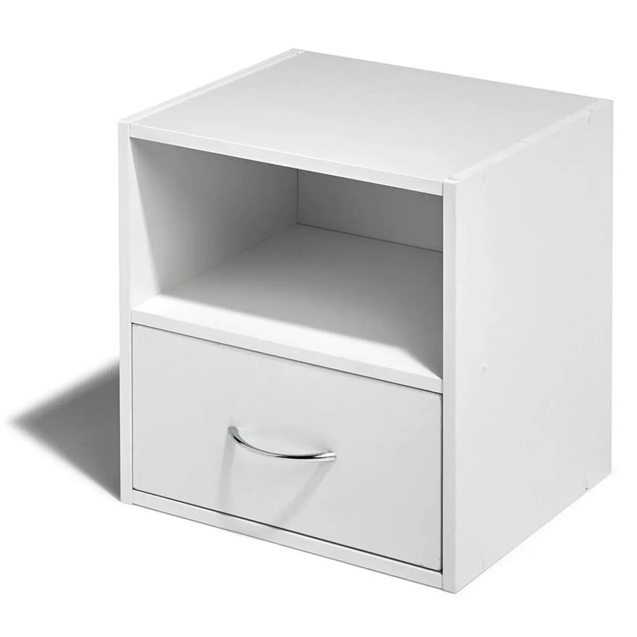 Gifi Rangement|Table de chevet Kobe blanche 1 tiroir et 1 niche