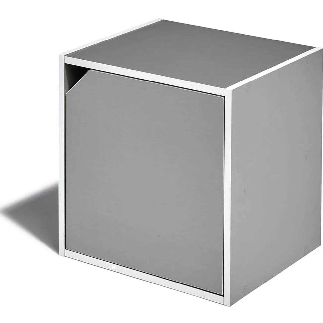 Gifi Rangement|Table de chevet Kobe gris clair 1 porte