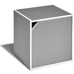 Gifi Rangement|Table de chevet Kobe gris clair 1 porte