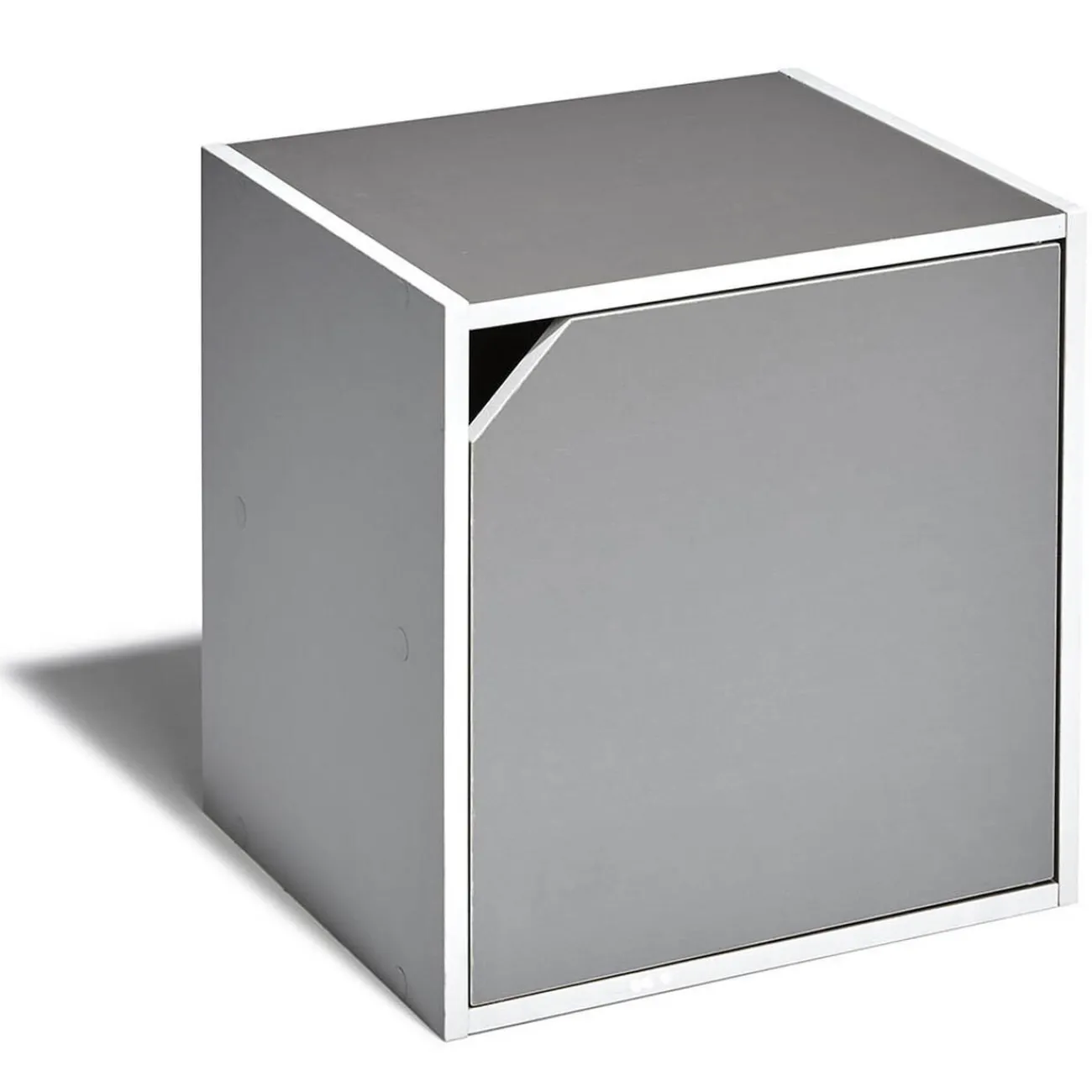 Gifi Rangement|Table de chevet Kobe gris clair 1 porte