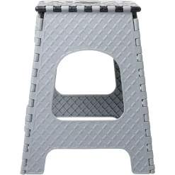 Gifi Aménagement Atelier^Tabouret marche pied pliant noir et gris H44 cm