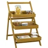 Gifi Étagere Paulownia design escabeau en bois 3 niveaux
