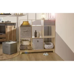 Gifi Rangement|Étagère 9 compartiment bois Dimensions: 102x29,7h96 coul nat