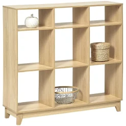 Gifi Rangement|Étagère 9 compartiment bois Dimensions: 102x29,7h96 coul nat