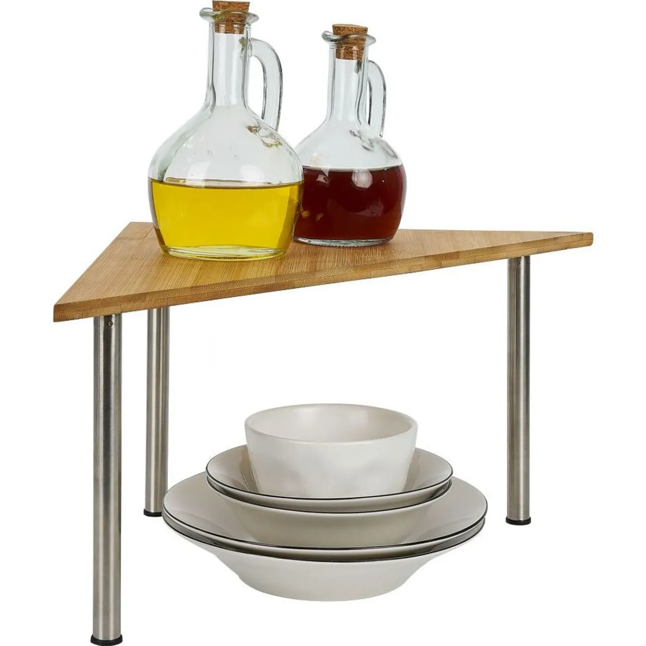 Gifi Étagère 2 niveaux en bambou 33x33xH20cm