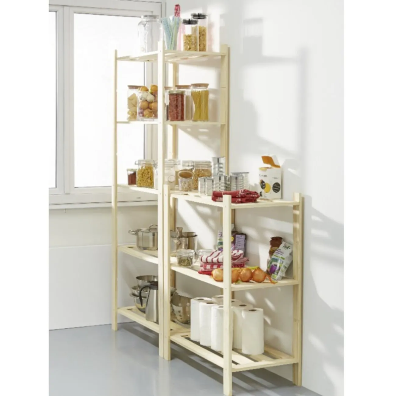 Gifi Rangement|Étagère 5 niveaux en Pin massif