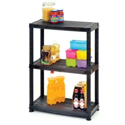 Gifi Rangement|Étagère 3 niveaux plastique noir