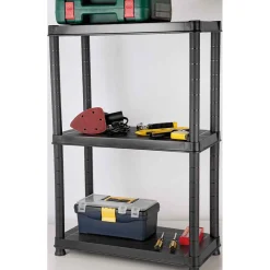 Gifi Rangement|Étagère 3 niveaux plastique noir