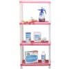 Gifi Rangement|Étagère 4 niveaux transparent rose