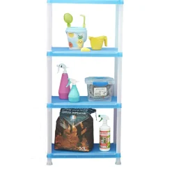 Gifi Rangement|Étagère 4 niveaux transparent bleu