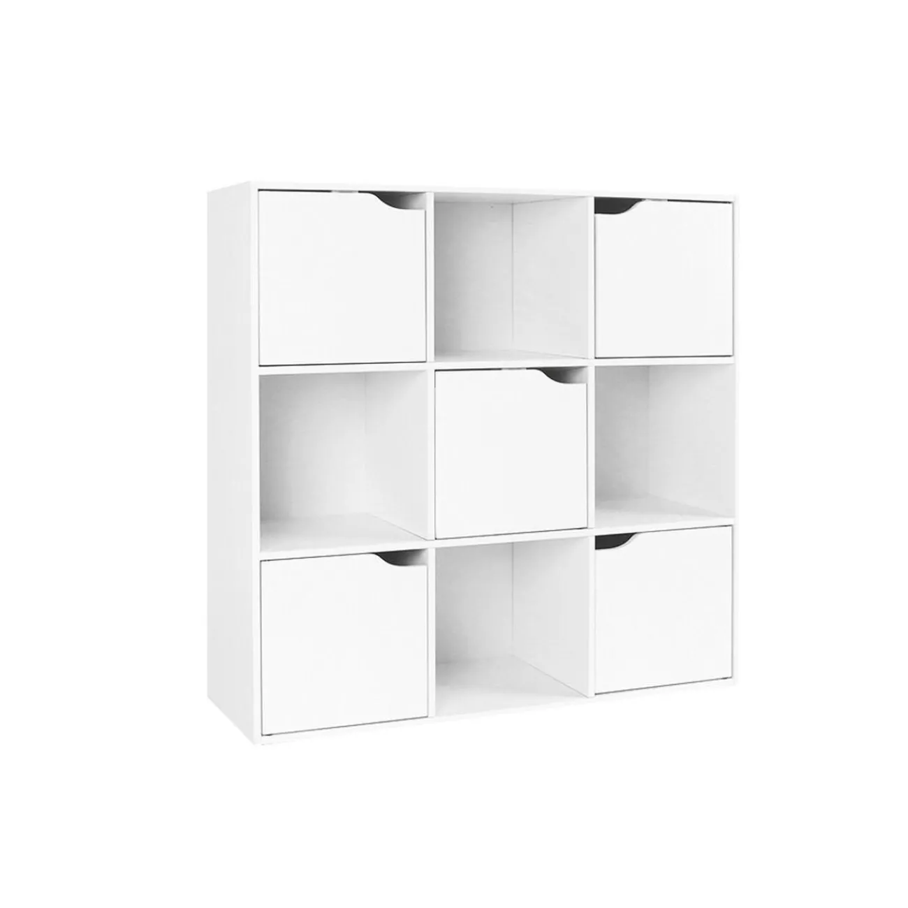Gifi Rangement|Étagère Adam en bois blanc 9 niches