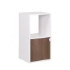 Gifi Rangement|Étagère Adam MDF blanche 2 cubes 30xH61x29,5cm