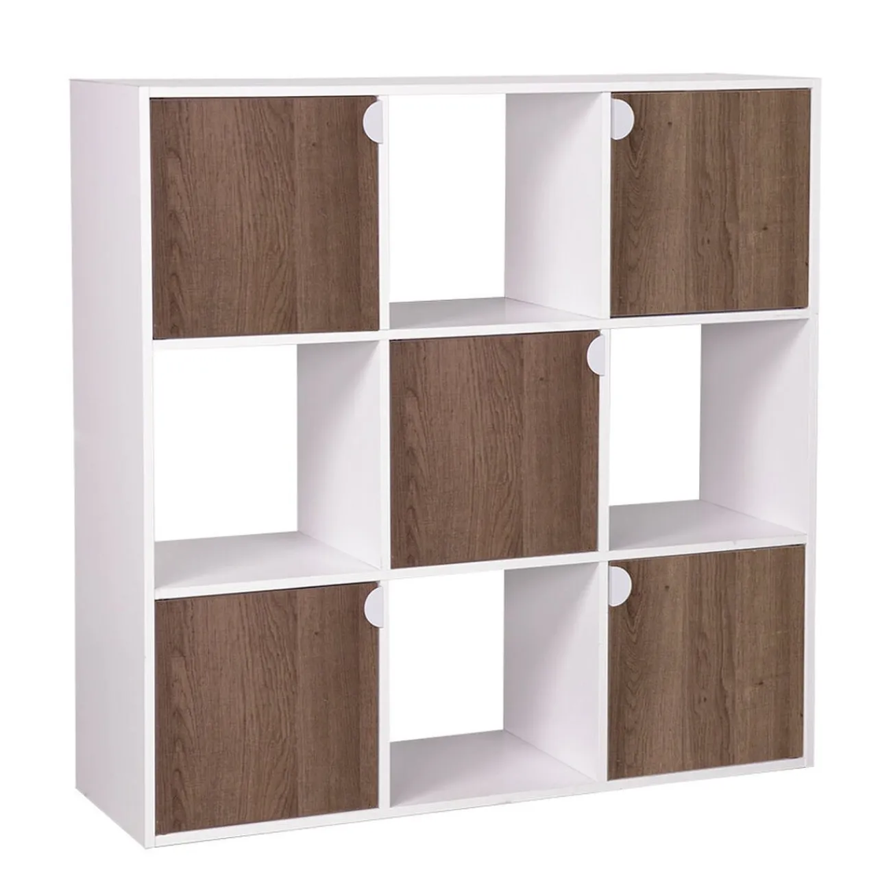 Gifi Rangement|Étagère Adam MDF blanche 9 cubes 90xH90x29,5cm
