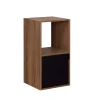 Gifi Rangement|Étagère Adam MDF noire 2 cubes 30xH61x29,5cm