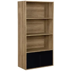 Gifi Rangement|Étagère Adam MDF noire 4 niveaux 59xH120x29,5cm