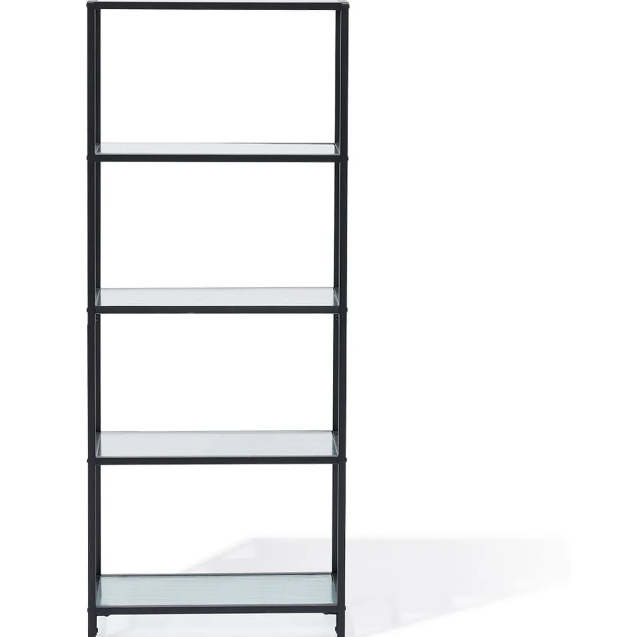 Gifi Rangement|Étagère Arty métal noir et verre trempé - L60xP30xH150 cm