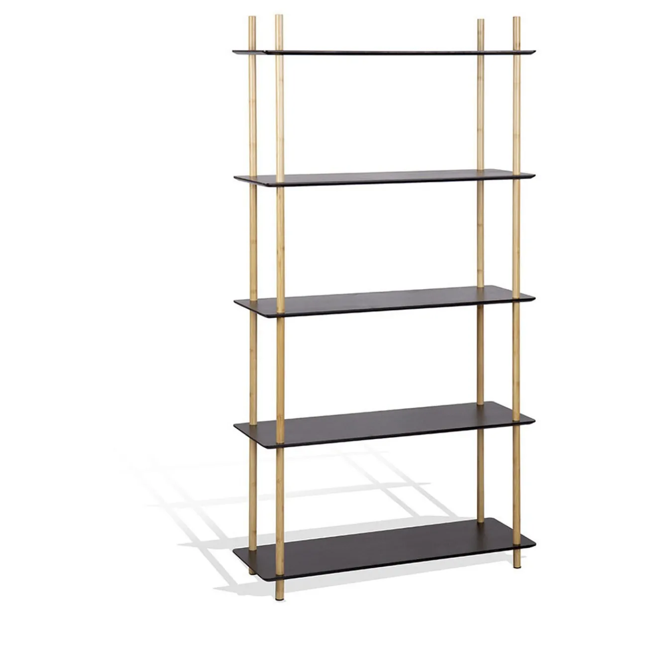 Gifi Rangement|Étagère bibliothèque Fuzo 5 niveaux bois 77x27xH.150 cm