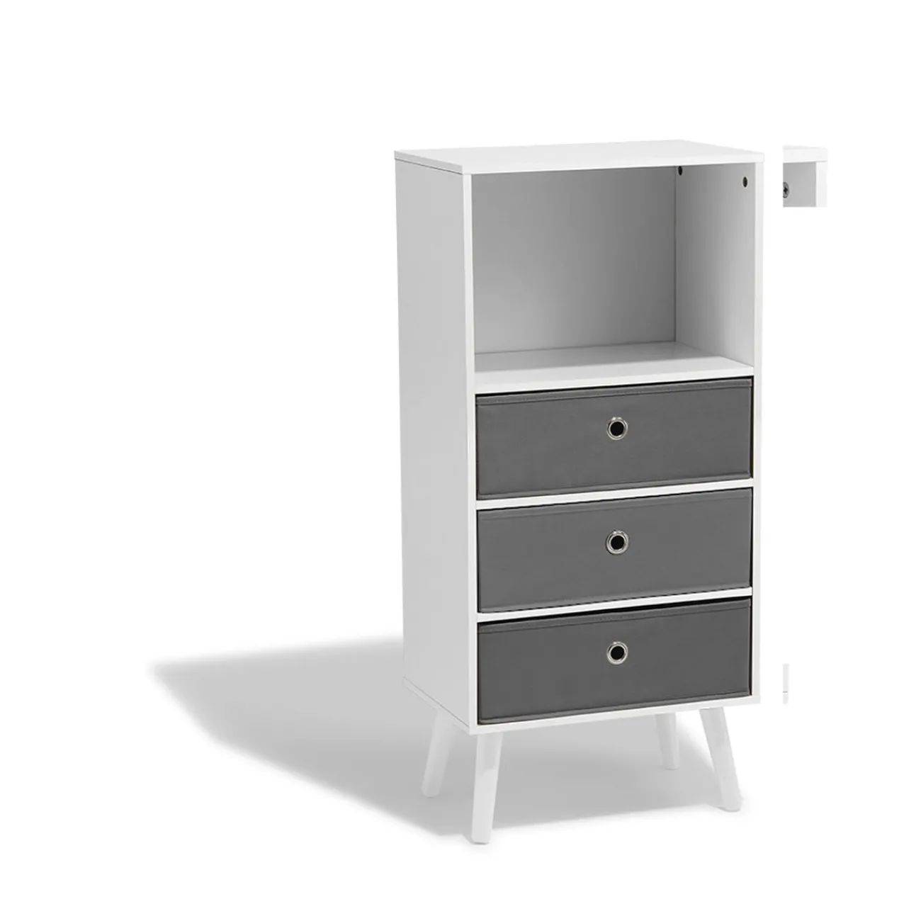 Gifi Rangement|Étagère Bilbao blanche 3 tiroirs et 1 niche