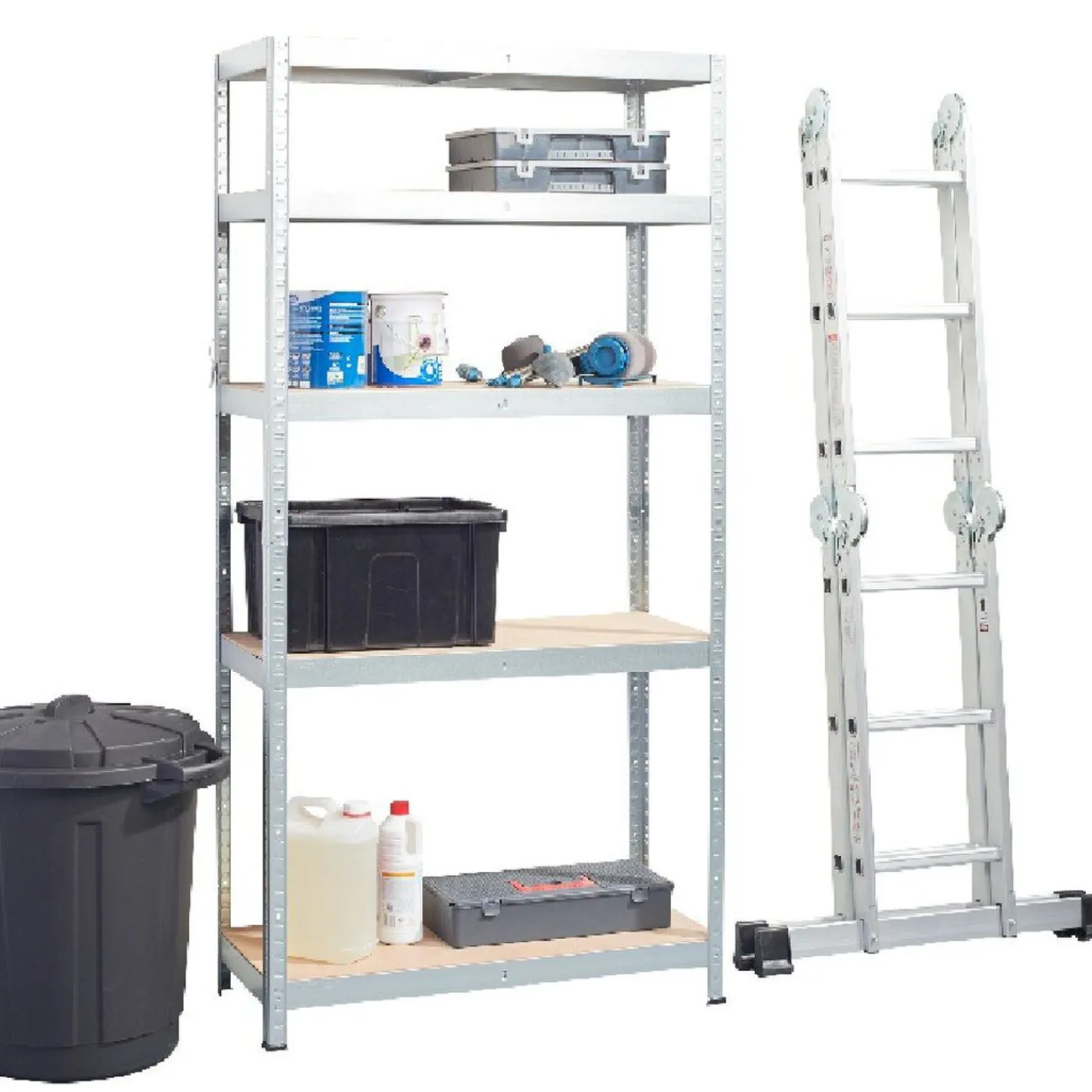 Gifi Rangement|Étagère bricolage 5 niveaux bois et métal