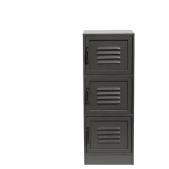 Gifi Rangement|Étagère Brooklyn gris anthracite 3 portes