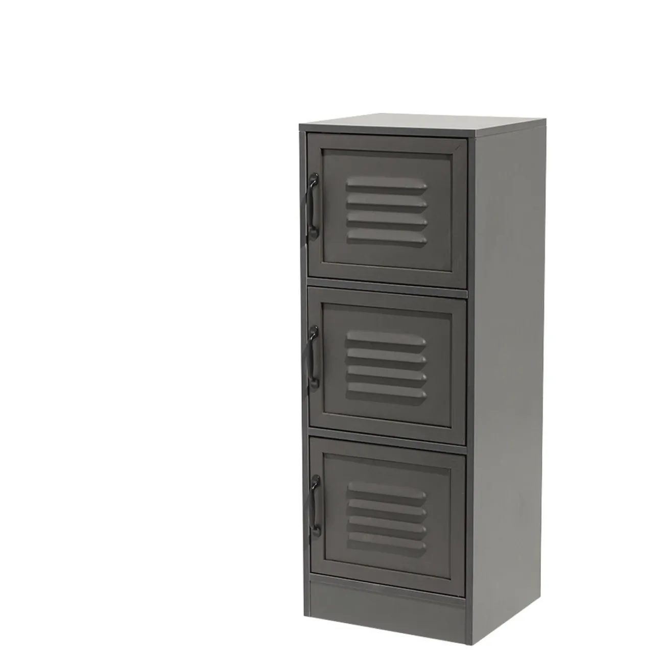 Gifi Rangement|Étagère Brooklyn gris anthracite 3 portes
