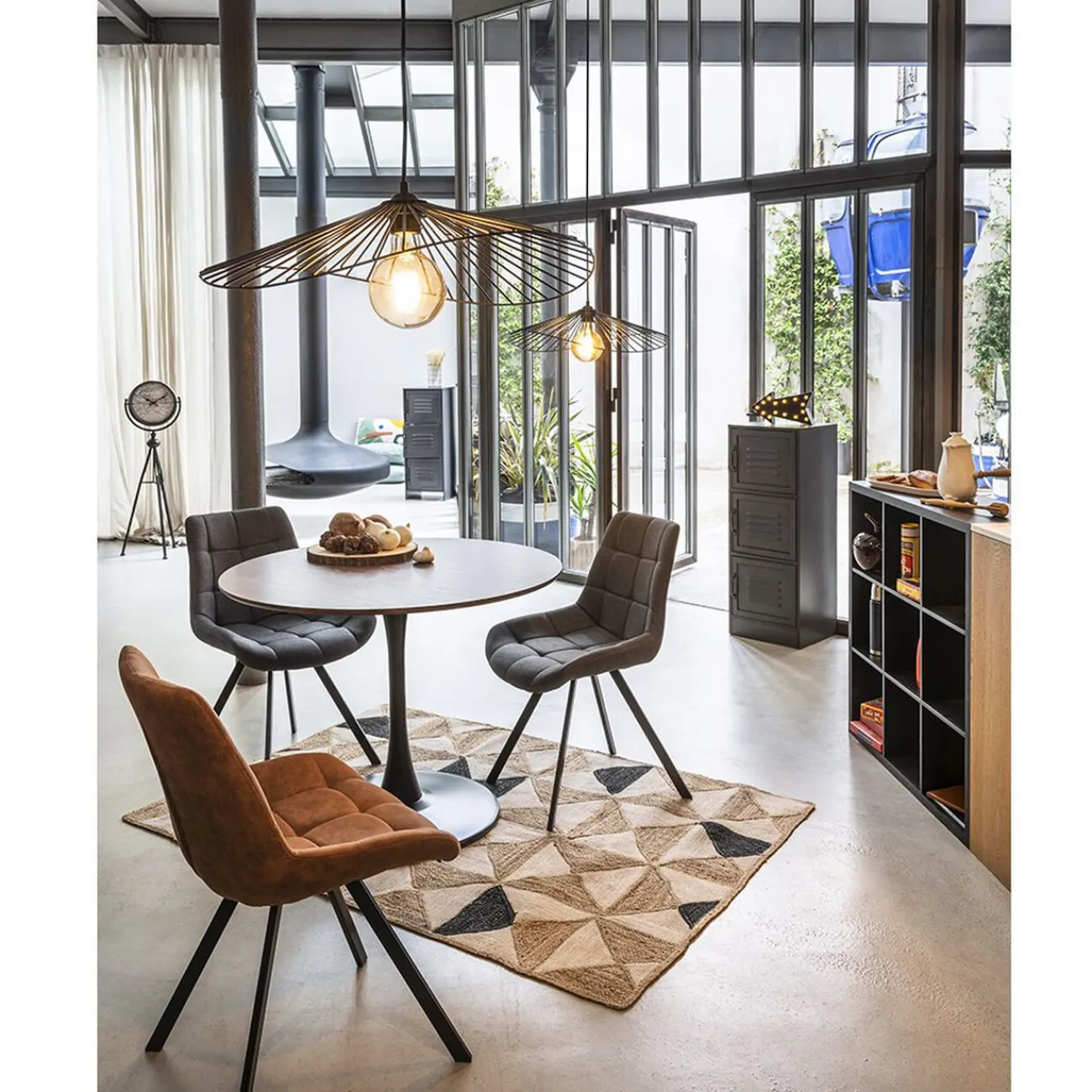 Gifi Rangement|Étagère Brooklyn gris anthracite 3 portes