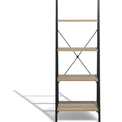 Gifi Rangement|Étagère Chicago naturelle et noire 4 étages