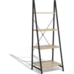 Gifi Rangement|Étagère Chicago naturelle et noire 4 étages