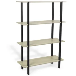 Gifi Rangement|Étagère Damian 4 niveaux en bois noir et naturel