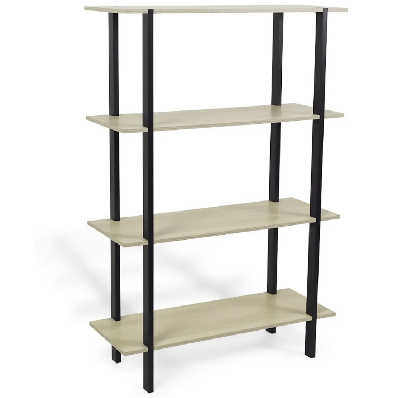 Gifi Rangement|Étagère Damian 4 niveaux en bois noir et naturel