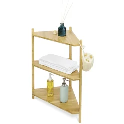 Gifi Aménagement Salle De Bain^Étagère d'angle bambou 3 niveaux