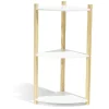 Gifi Rangement|Étagère d'angle en pin blanc et naturel 3 niveaux