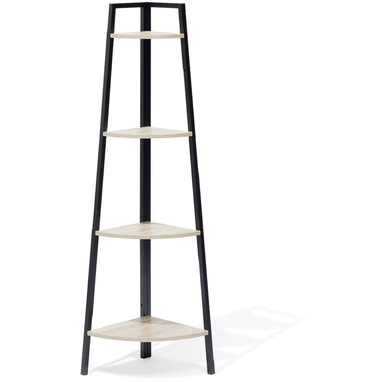 Gifi Rangement|Étagère d'angle New York 4 niveaux métal et bois - 35x35xH135cm