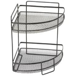 Gifi Étagère d'angle vintage métal noir 2 niveaux