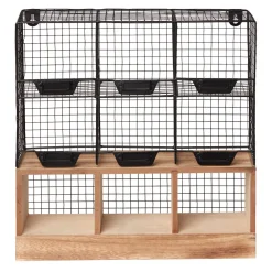 Gifi Étagère de cuisine 6 casiers pour épices noir naturel