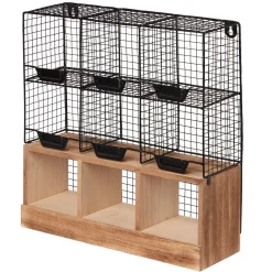 Gifi Étagère de cuisine 6 casiers pour épices noir naturel